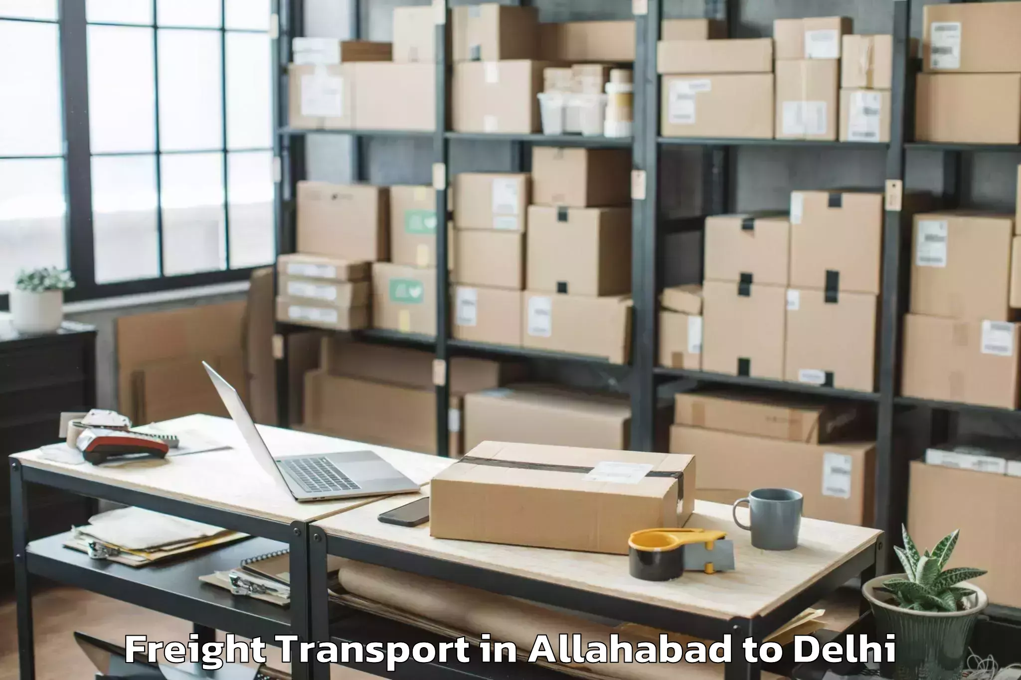 Reliable Allahabad to Ambience Mall Rohini Freight Transport